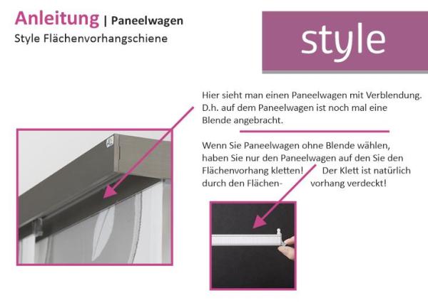 Style Paneelwagen mit Blende oder ohne Blende Anleitung